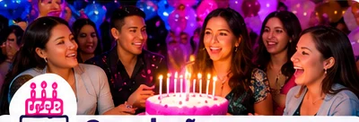 Celebración ilustrativa de cumpleaños